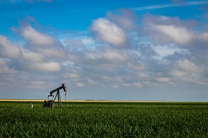 oil rig in a field